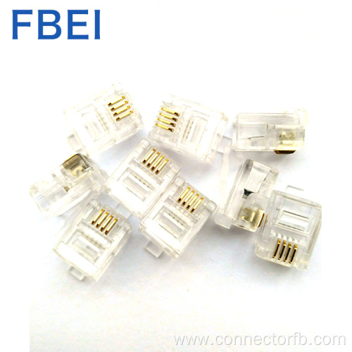 RJ11/12 connector 6P4C connector  6P4C plug